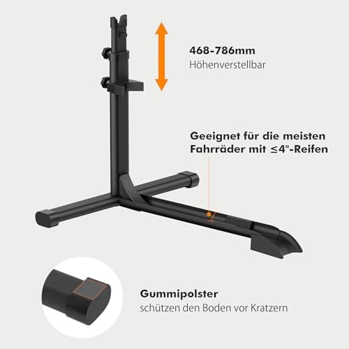 Mimoke Vertikaler Fahrradständer - Robuster, freistehender Bodenständer für platzsparende Fahrradaufbewahrung in Garagen