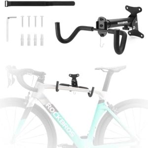 ROCKBROS Klappbare Fahrrad Wandhalterung 90° mit Helmhake – Ideal für MTB und Rennrad, 30 kg Tragkraft!