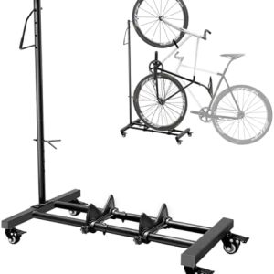 Mimoke Fahrradständer mit Rollen – höhenverstellbar und platzsparend für MTB und Rennräder bis 29 Zoll, ideal für Wohnun
