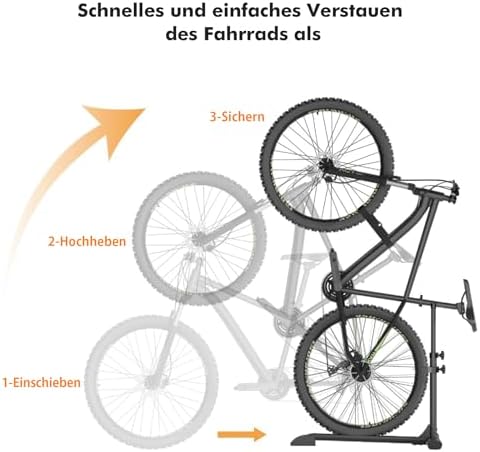 Mimoke Vertikaler Fahrradständer - Robuster, freistehender Bodenständer für platzsparende Fahrradaufbewahrung in Garagen