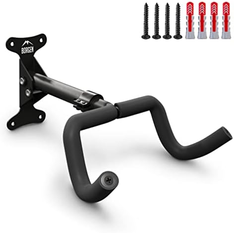Borgen Fahrrad Wandhalterung - Klappbarer Halter für MTB & Rennrad, einstellbar bis 20 kg mit extra softe Polsterung