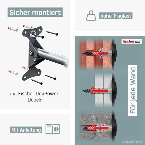 Borgen Fahrrad Wandhalterung - Klappbarer Halter für MTB & Rennrad, einstellbar bis 20 kg mit extra softe Polsterung