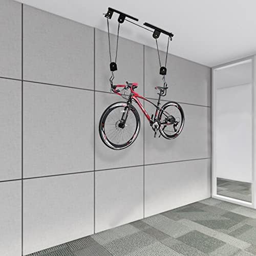 Fahrradhalter für die Decke - Hochbelastbarer Fahrradlift mit Seil für E-Bikes, bis 60kg, praktischer Haken 17cm