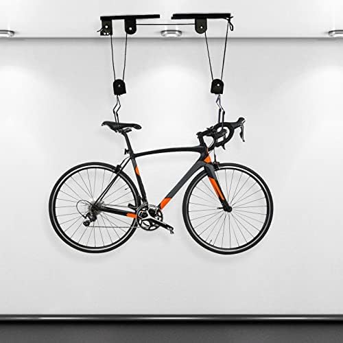 Fahrradhalter für die Decke - Hochbelastbarer Fahrradlift mit Seil für E-Bikes, bis 60kg, praktischer Haken 17cm