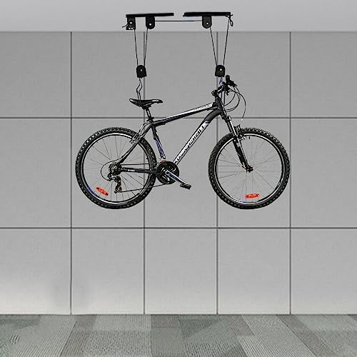 Fahrradhalter für die Decke - Hochbelastbarer Fahrradlift mit Seil für E-Bikes, bis 60kg, praktischer Haken 17cm