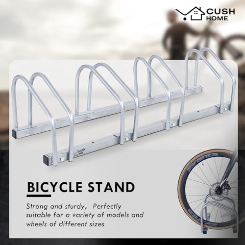 CCLIFE Fahrradständer für 4 Fahrräder – Robuster Eisen-Halter für Reifenbreiten bis 65 mm, ideal für Garagen & Gärten