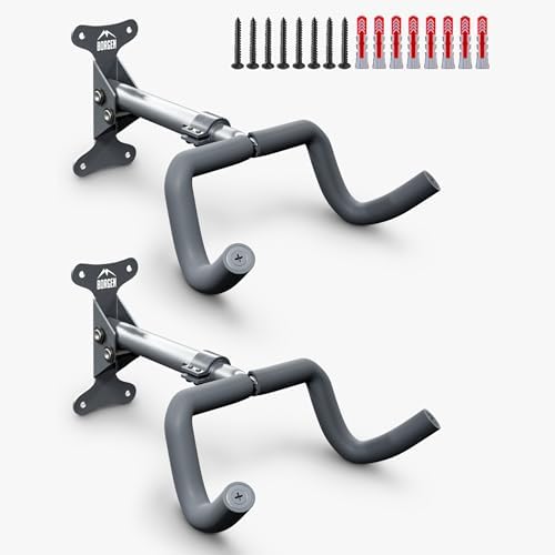Borgen Fahrrad Wandhalterung - Klappbarer Halter für MTB & Rennrad, einstellbar bis 20 kg mit extra softe Polsterung