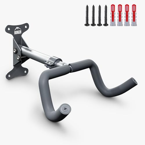 Borgen Fahrrad Wandhalterung - Klappbarer Halter für MTB & Rennrad, einstellbar bis 20 kg mit extra softe Polsterung
