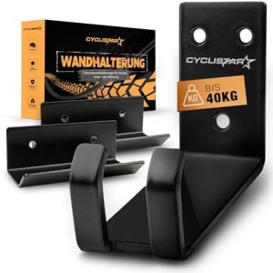Robuste Fahrrad Wandhalterung bis 40kg – Ideal für MTB, Rennrad & E-Bike – inkl. 2x Stützwinkel zur sicheren Aufhängung