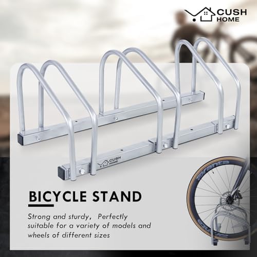CCLIFE Fahrradständer für 4 Fahrräder – Robuster Eisen-Halter für Reifenbreiten bis 65 mm, ideal für Garagen & Gärten