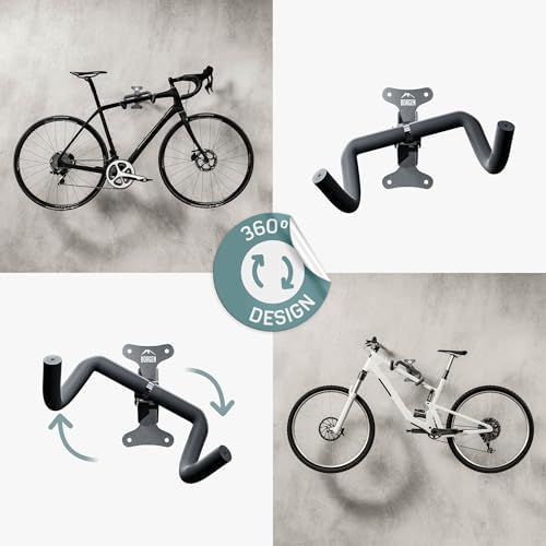 Borgen Fahrrad Wandhalterung – Klappbarer Halter für MTB & Rennrad, bis 20 kg, mit extra weicher Polsterung für optimale