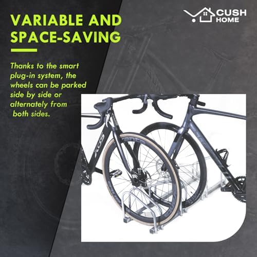 CCLIFE Fahrradständer für 4 Fahrräder – Robuster Eisen-Halter für Reifenbreiten bis 65 mm, ideal für Garagen & Gärten