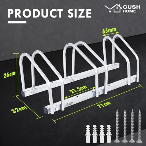 CCLIFE Fahrradständer für 4 Fahrräder – Robuster Eisen-Halter für Reifenbreiten bis 65 mm, ideal für Garagen & Gärten