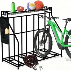 Kapler Fahrradständer Bodenständer aus Stahl – Verstellbare Haken & breiter Korb, ideal für Garage, Keller & Hausflur