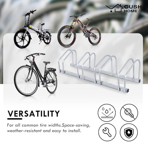 CCLIFE Fahrradständer für 4 Fahrräder – Robuster Eisen-Halter für Reifenbreiten bis 65 mm, ideal für Garagen & Gärten