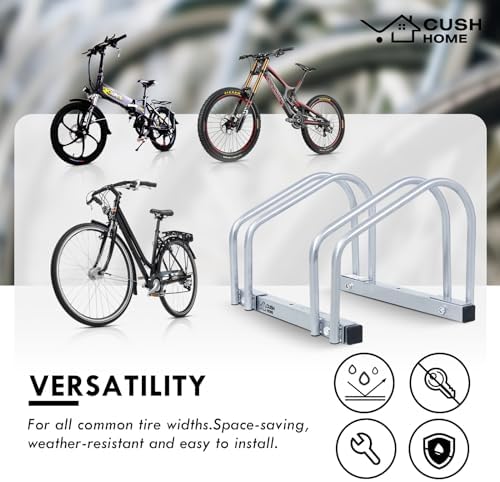 CCLIFE Fahrradständer für 4 Fahrräder – Robuster Eisen-Halter für Reifenbreiten bis 65 mm, ideal für Garagen & Gärten