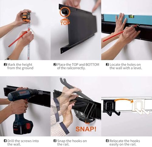 Fahrradständer von - Wandhalterung für Garagen, ideal für 6 Fahrräder & Helme, max. 270 kg Tragkraft, 160 cm Länge