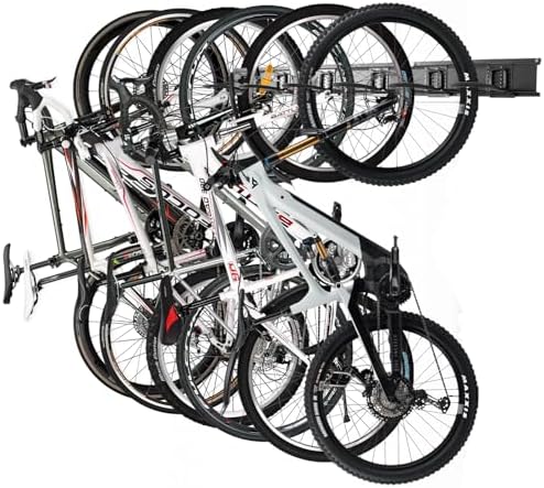 Fahrradständer von - Wandhalterung für Garagen, ideal für 6 Fahrräder & Helme, max. 270 kg Tragkraft, 160 cm Länge