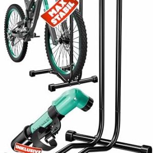KESSER® Fahrradständer für Mountainbike & E-Bike | Freistehender Halter mit Luftpumpe | Stabil & platzsparend