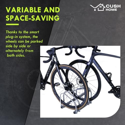 CCLIFE Fahrradständer für 4 Fahrräder – Robuster Eisen-Halter für Reifenbreiten bis 65 mm, ideal für Garagen & Gärten