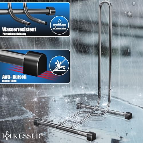 KESSER® Fahrradständer für Mountainbike & E-Bike | Freistehender Halter mit Luftpumpe | Stabil & platzsparend