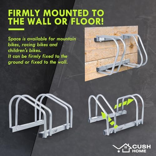 CCLIFE Fahrradständer für 4 Fahrräder – Robuster Eisen-Halter für Reifenbreiten bis 65 mm, ideal für Garagen & Gärten