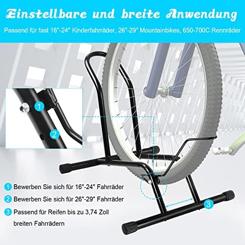 Fahrrad Abstellständer von – Stabiler freistehender Fahrradhalter für 16''-29'' Fahrräder, ideal für Garage oder Balkon