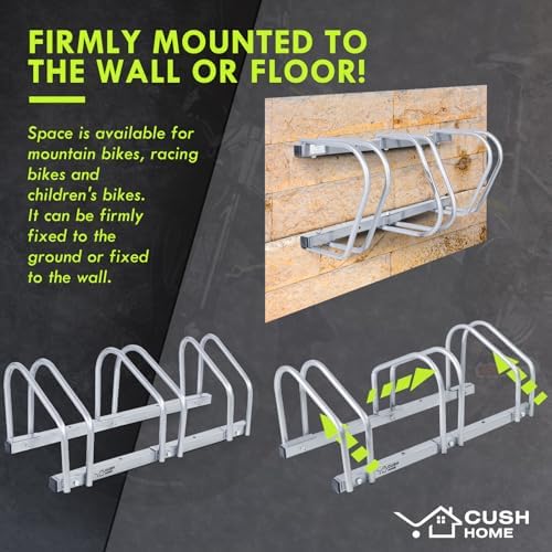 CCLIFE Fahrradständer für 4 Fahrräder – Robuster Eisen-Halter für Reifenbreiten bis 65 mm, ideal für Garagen & Gärten