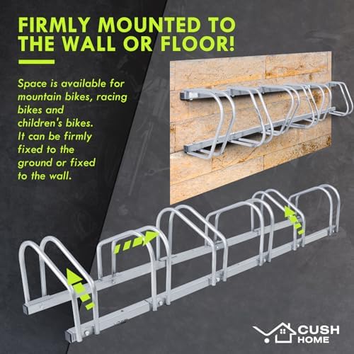 CCLIFE Fahrradständer für 4 Fahrräder – Robuster Eisen-Halter für Reifenbreiten bis 65 mm, ideal für Garagen & Gärten