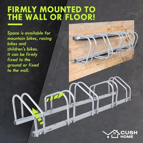 CCLIFE Fahrradständer für 4 Fahrräder – Robuster Eisen-Halter für Reifenbreiten bis 65 mm, ideal für Garagen & Gärten