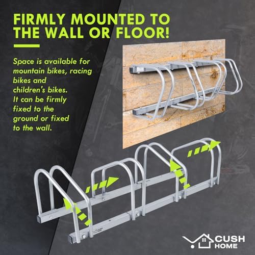 CCLIFE Fahrradständer für 4 Fahrräder – Robuster Eisen-Halter für Reifenbreiten bis 65 mm, ideal für Garagen & Gärten