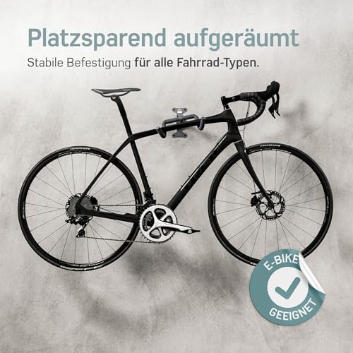 Borgen Fahrrad Wandhalterung - Klappbarer Halter für MTB & Rennrad, einstellbar bis 20 kg mit extra softe Polsterung