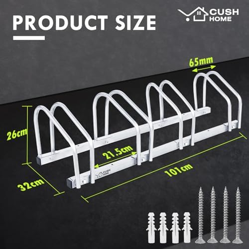 CCLIFE Fahrradständer für 4 Fahrräder – Robuster Eisen-Halter für Reifenbreiten bis 65 mm, ideal für Garagen & Gärten