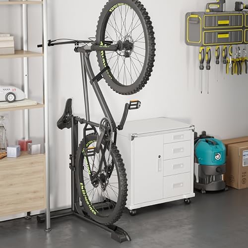 Mimoke Vertikaler Fahrradständer - Robuster, freistehender Bodenständer für platzsparende Fahrradaufbewahrung in Garagen