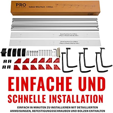 PRO BIKE TOOL Fahrrad Wandhalterung – Verstellbare Halterung für 3-6 Fahrräder, ideal zur platzsparenden Aufbewahrung in