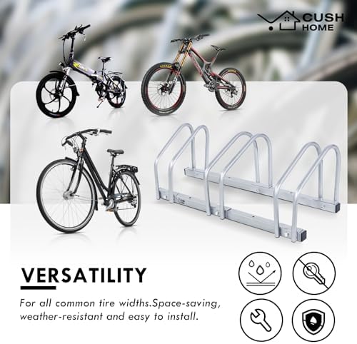 CCLIFE Fahrradständer für 4 Fahrräder – Robuster Eisen-Halter für Reifenbreiten bis 65 mm, ideal für Garagen & Gärten